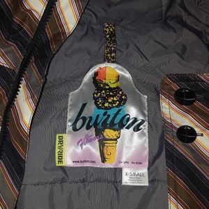 BURTON BROWN/WHITE STRIPE SKI/SNOWBOARD JACKET
